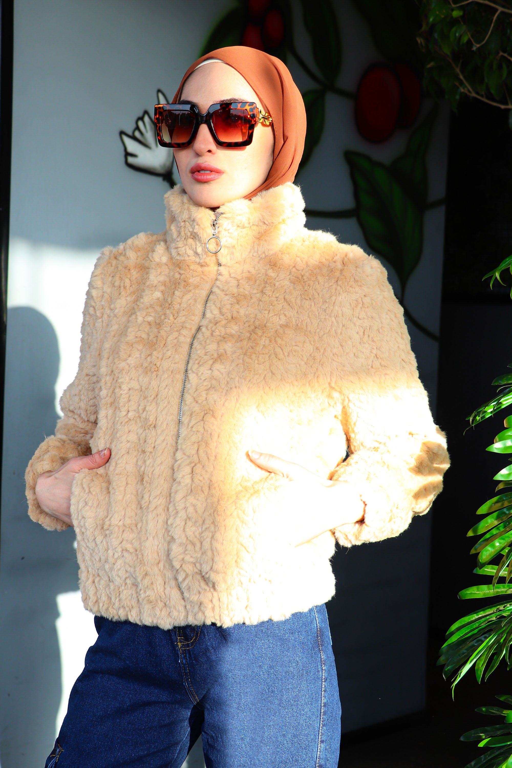 Ribbed Fur Jacket D F MODA