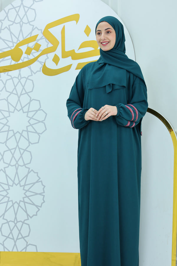 Embroidered Abaya with Hijab (101)