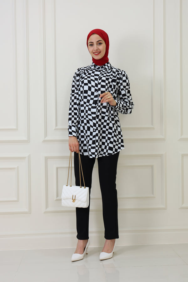 Square Patterned Shirt