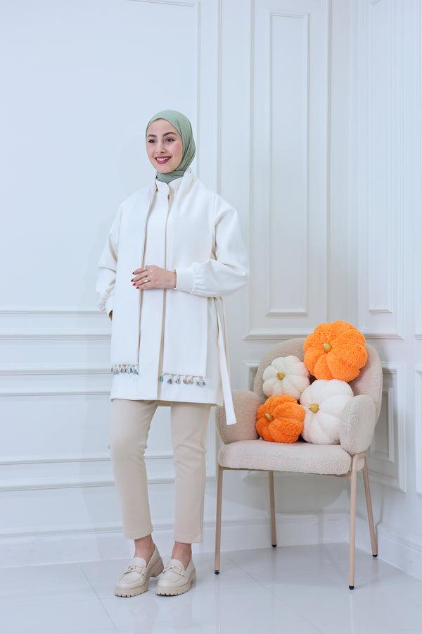 Broadcloth Jacket with Scarf