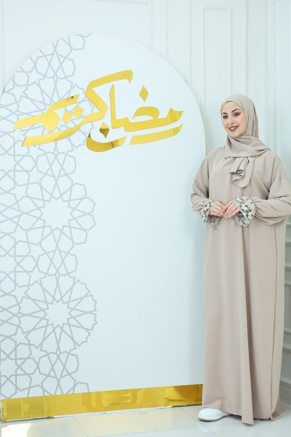 Embroidered Abaya with Hijab (2)