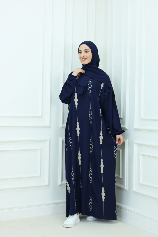 Embroidered Abaya with Hijab