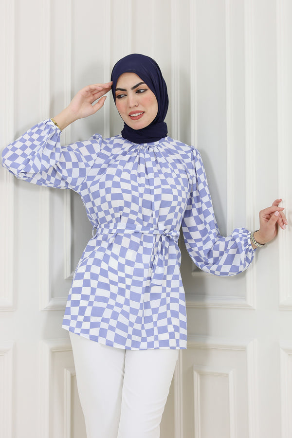 Square Patterned Blouse