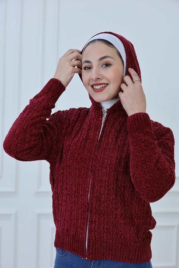 Knitted Sweater with Hat (A)