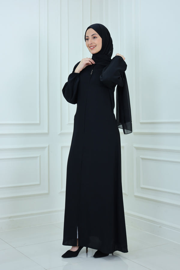 Abaya with Ebroidered Neck