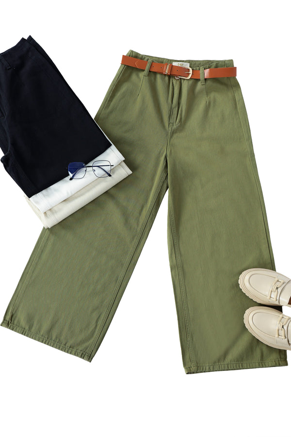 Beige Straight Fit Pants