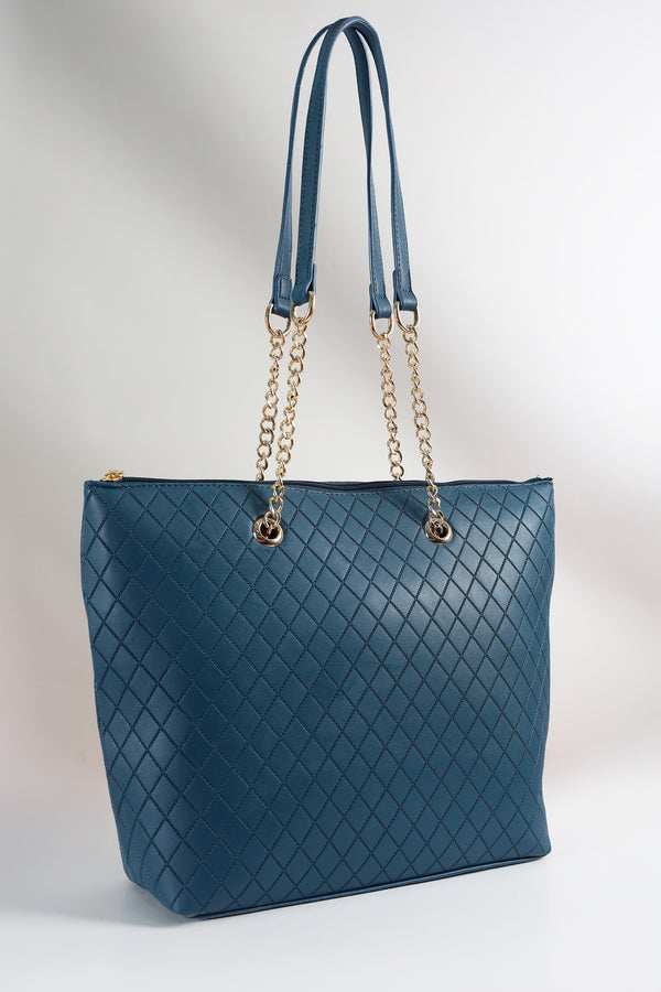 Ribbed Leather Hand Bag