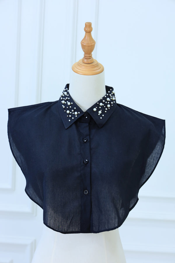 High Neck Shirt with Pearls (B)