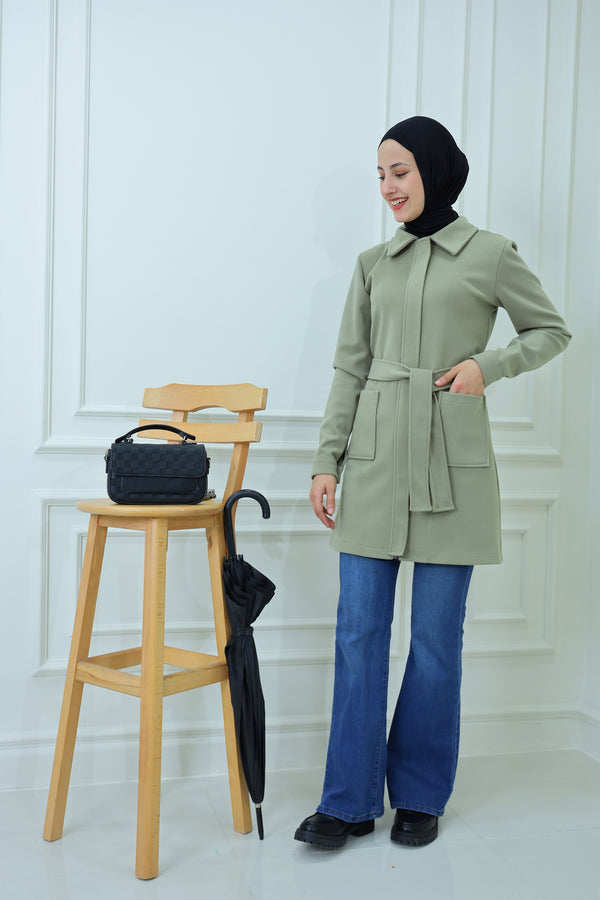 Broadcloth Jacket with Belt