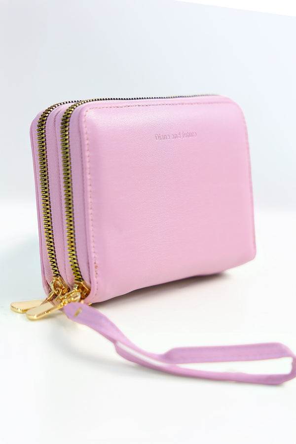 Double Zipper Plain Purse