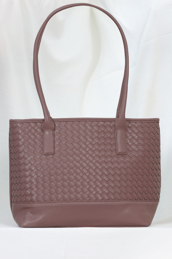 Ribbed Leather Hand Bag