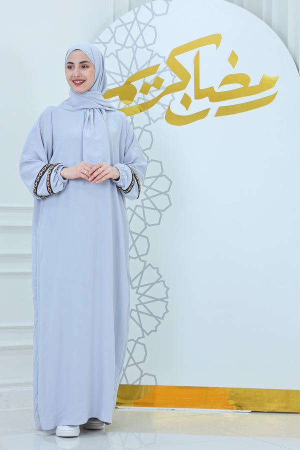 Ebroidered Sleeves Abaya with Hijab (6)