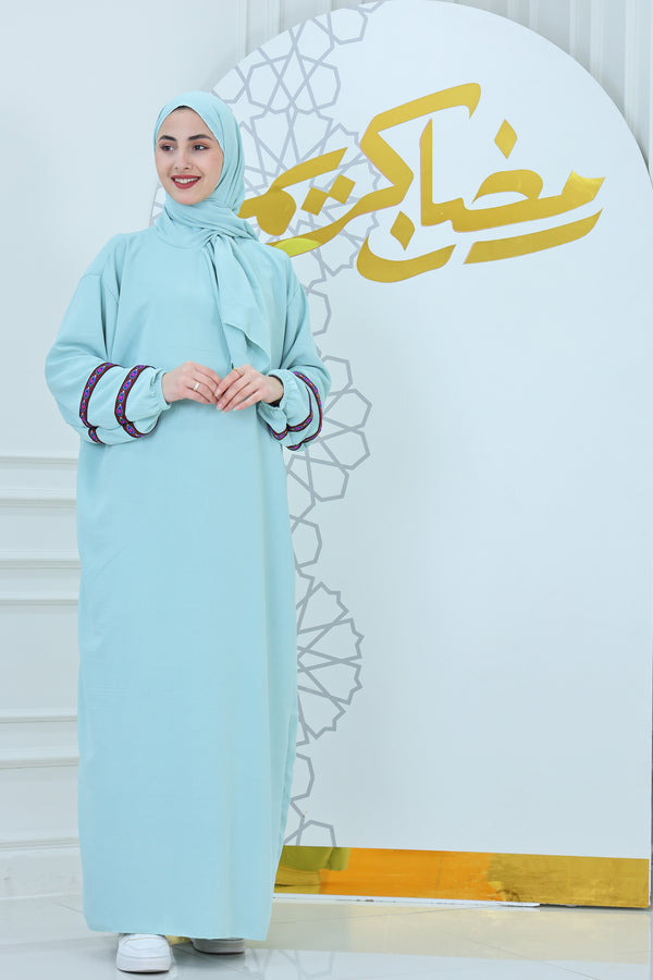 Ebroidered Sleeves Abaya with Hijab (6)