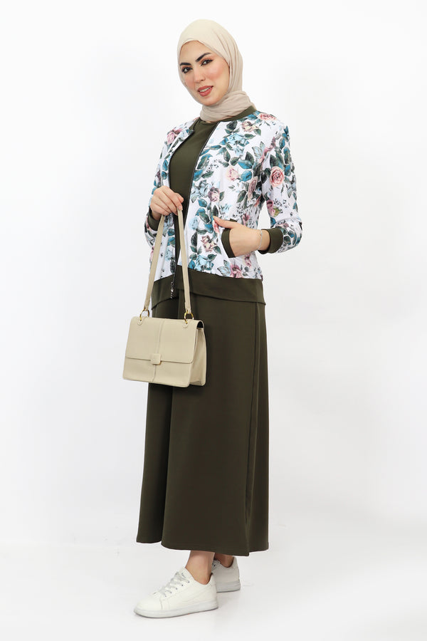 Modest Daily Dress with Flory Jacket