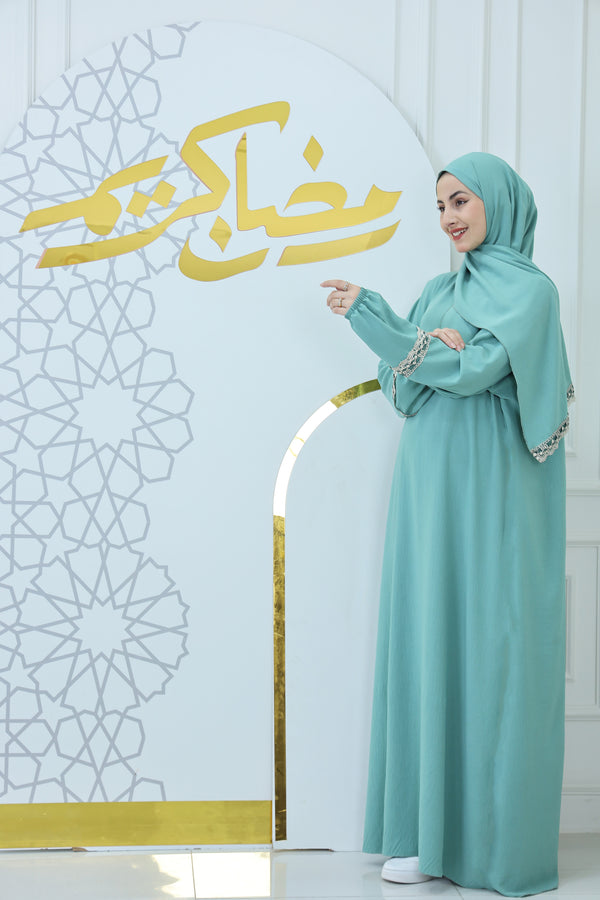 Embroidered Abaya with Hijab (103)