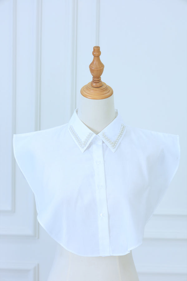 High Neck Shirt with Pearls (A)